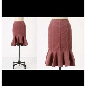 Anthropologie Pilcro Genie's Cord Flare Pencil Skirt Size 2 Girly Business